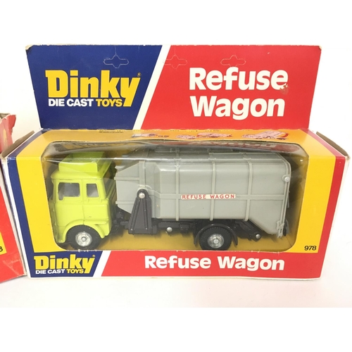 378 - A Boxed Dinky Foden Army Truck #668 and a Refuse Wagon. #978