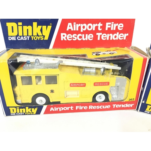 379 - 2 X Boxed Dinky Airport Fire Rescue Tender #263.