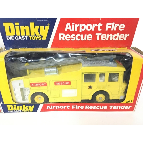 379 - 2 X Boxed Dinky Airport Fire Rescue Tender #263.