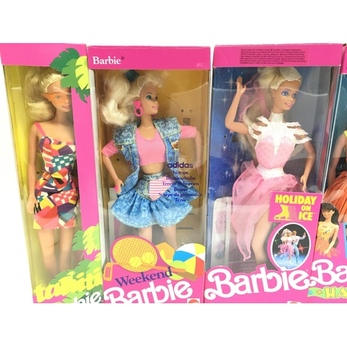 39 - 5 x Boxed Barbies including Tahiti.Weekend. Holiday on Ice. And 2 X Hawaii.