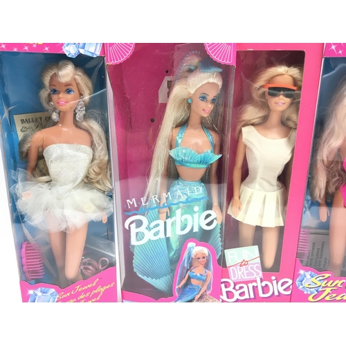 40 - 5 X Boxed Barbies including Sun Jewel. Mermaid. Etc.(5)