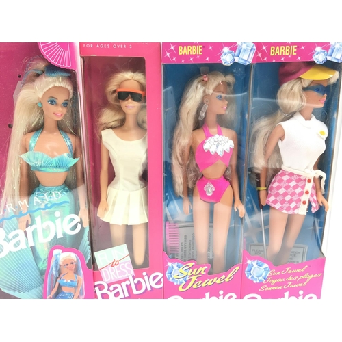 40 - 5 X Boxed Barbies including Sun Jewel. Mermaid. Etc.(5)