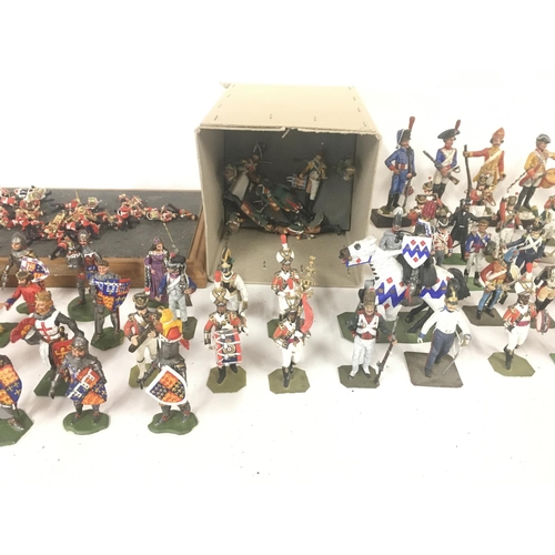 410 - Large collection of various figures including military lead figures.