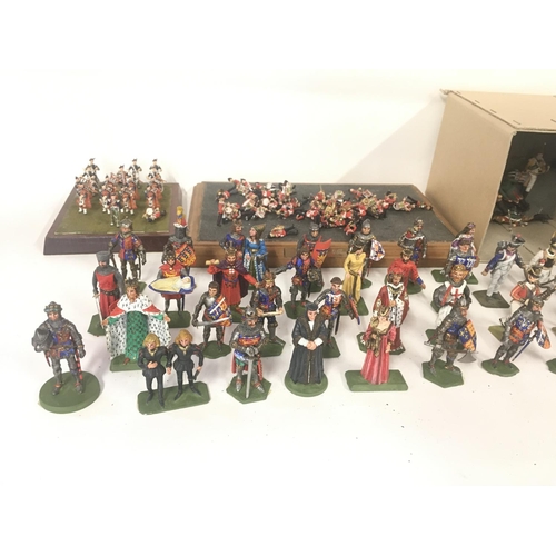 410 - Large collection of various figures including military lead figures.