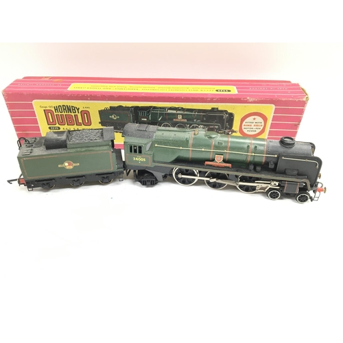 45 - A Boxed Hornby Dublo 4-6-2 S.R. West Country Locomotive Barnstaple & Tender.#2235.