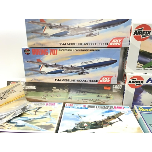 59 - A Box Containing a Collection of Various Model kits all Aircraft and H.M.S Victorious.