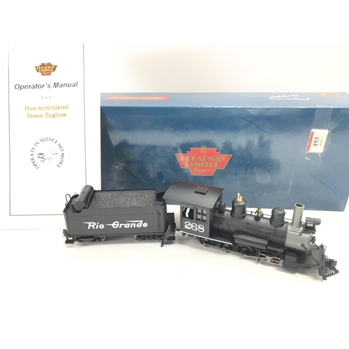 691 - A Boxed Broadway Limited Imports D&RGW C-16 2-8-0 #268 in Black locomotive.