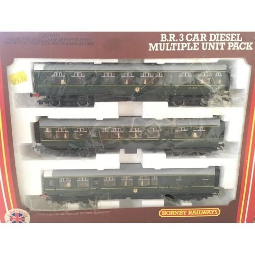 771 - A Boxed Hornby BR 3 Car Multipule Unit Pack #R 689 and a BR Class 110 DMU 3 Car Set.