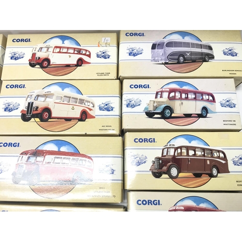 88 - A Box Containing A Collection of Corgi Classic busses.