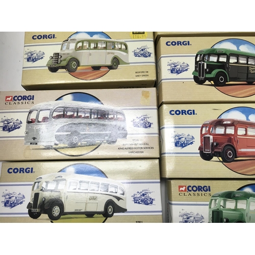 88 - A Box Containing A Collection of Corgi Classic busses.