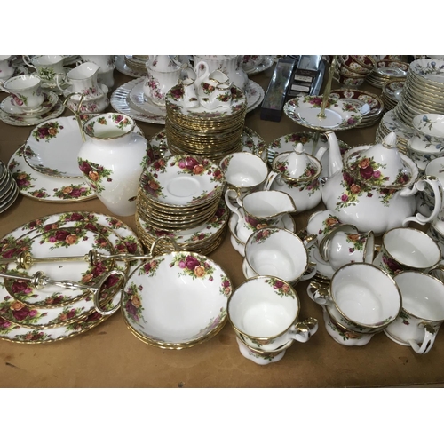 803 - A large Royal Albert tea set in Old Country Roses pattern, first and second quality.