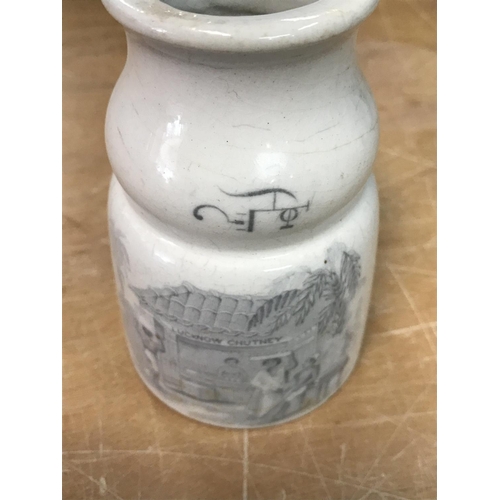 852 - A Pratt ware Lucknow chutney bottle.