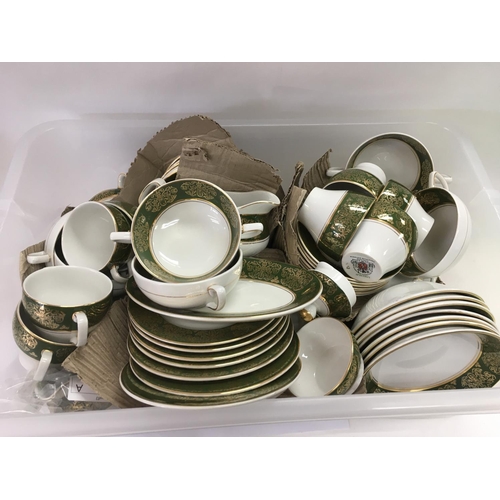 870 - Two boxes of Wood & Sons dinner service items in Lincoln pattern.