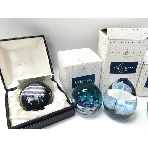 879 - 6 X Caithness Paperweights including a Limited Edition. Boxed. (6).