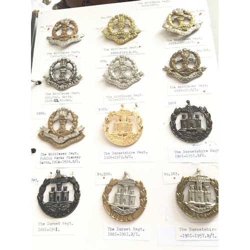 2007 - An album containing a collection of six cards of military cap badges mainly county regiment badges. ... 