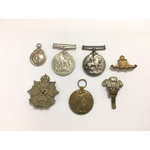 2137 - A collection of medals and cap badges.