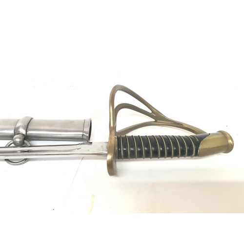 2295 - A cavalry sword with a wired grip and brass guard.