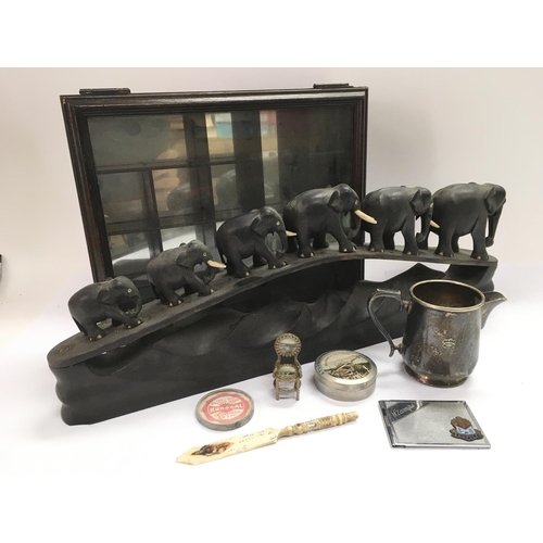 770 - A small group of collectables comprising Southend related items including a stamp case, silver plate... 
