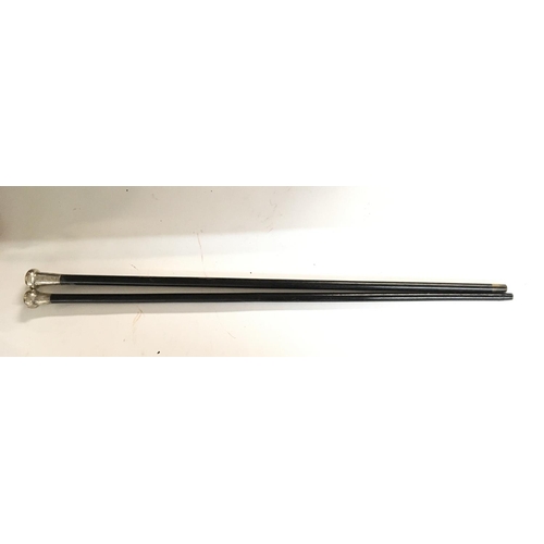 797 - 2 X Silver Toped Walking Sticks.