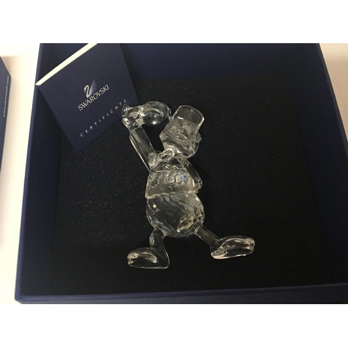 1016 - A Swarovski Crystal Disney Donald Duck figure boxed no damage.