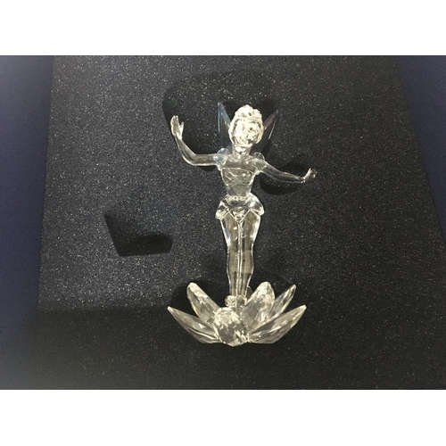 1020 - A Swarovski Disney Crystal figure of Tinker Bell in a fitted box no damage.with annual Disney 2008 p... 