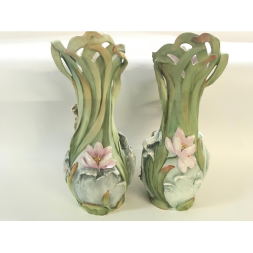 1077 - A pair of Royal Dux vases approximately 41cm tall