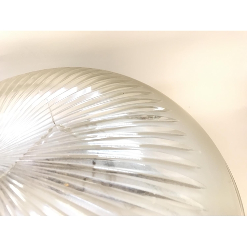 1096 - A large domed cut and frosted glass light fitting (af).