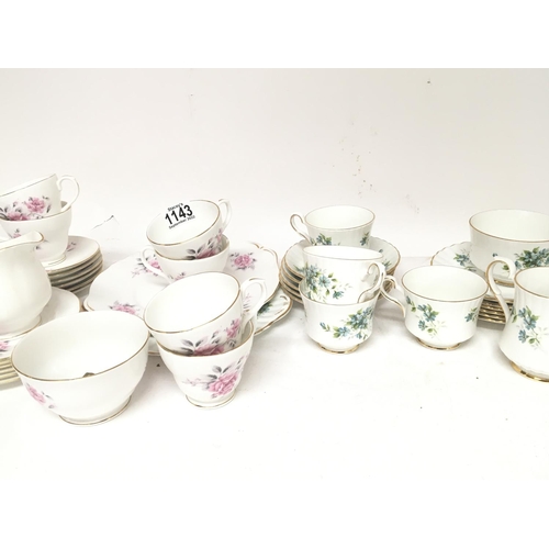 1143 - An English porcelain tea set Duchess and a Royal Stafford bone China tea set Croquette pattern (a lo... 