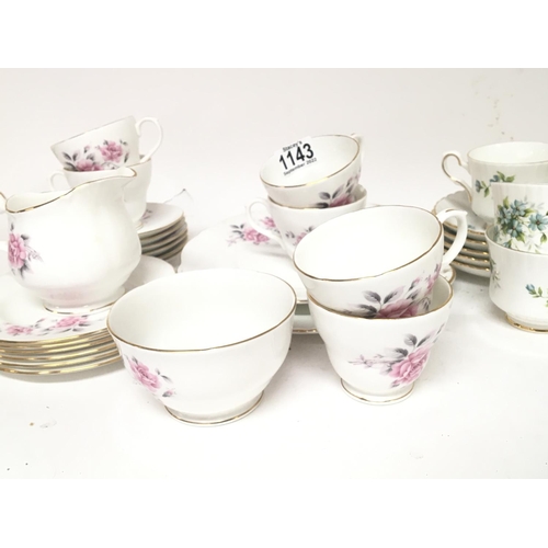 1143 - An English porcelain tea set Duchess and a Royal Stafford bone China tea set Croquette pattern (a lo... 