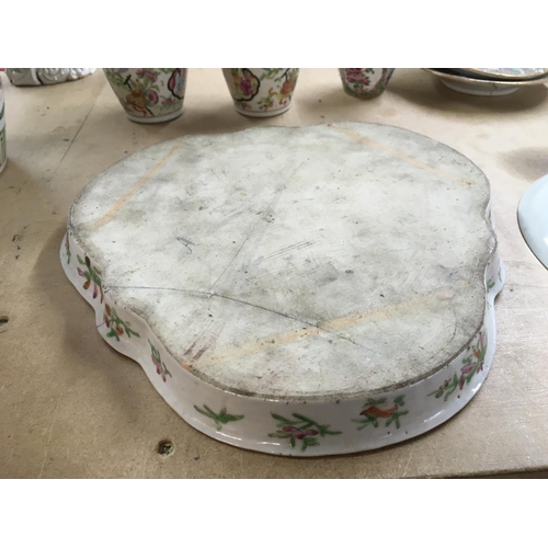 1189 - A collection of Canton china items. Some damage, see images.