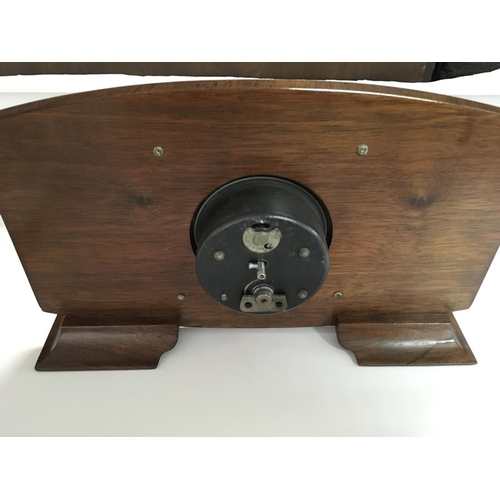 1292 - A 1930s Walnut Veneer Mantle Clock NO RESERVE