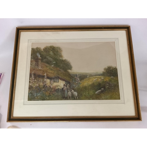 1523 - Fred Hines, 1875-1928, large framed pastel landscape and cottage scene 78 x 48cm , together with an ... 