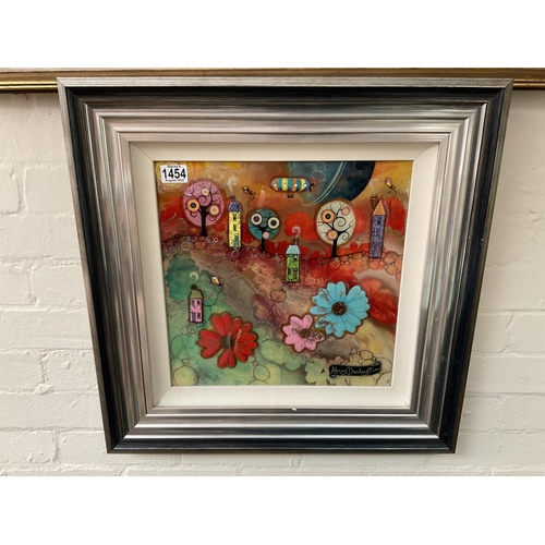 1546 - Kerry Darlington, mixed media artwork titled Lolipop Street. 59cm x 59cm.