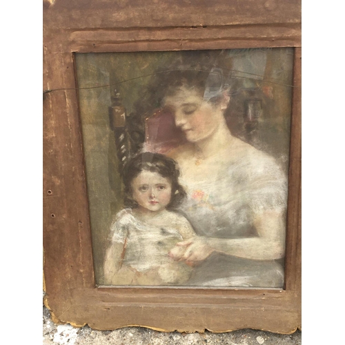 1560 - A Quality Early 20th century double sided gilt framed pastel portrait of a lady the reverse also wit... 