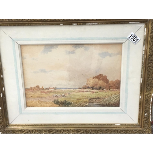 1565 - A framed watercolour English rural landscape entitled Showery Day Sussex. by GS Walters. RBA