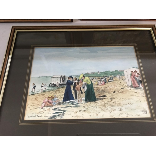 1588 - 3 x framed watercolours of local scenes retrospective from 1920s. Signed W Froud.