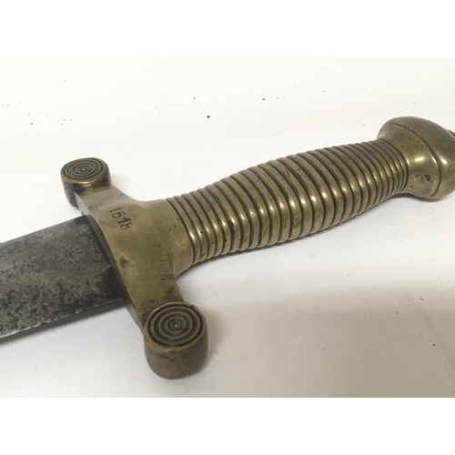 1610 - A French 19th century infantry gladiator style 1831 pattern short sword. With brass grip stamped 151... 