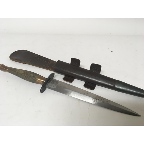 1624 - A British Army possible Airborne commando Fairbrain-Sykes fighting knife conforming to The wilkinson... 