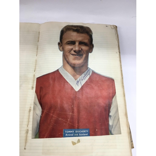 1704 - A circa 1950s/60s scrapbook containing an extensive collection of signatures of various footballers ... 