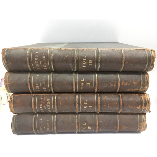 1705 - Four leather bound volumes of the 'History Of Surrey' by W.E. Brayley together with a collection of ... 