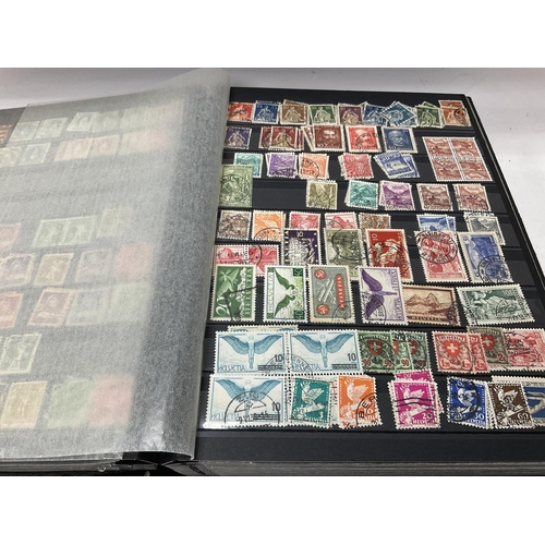 1792 - A large stock book includes Switzerland and Italy stamps.