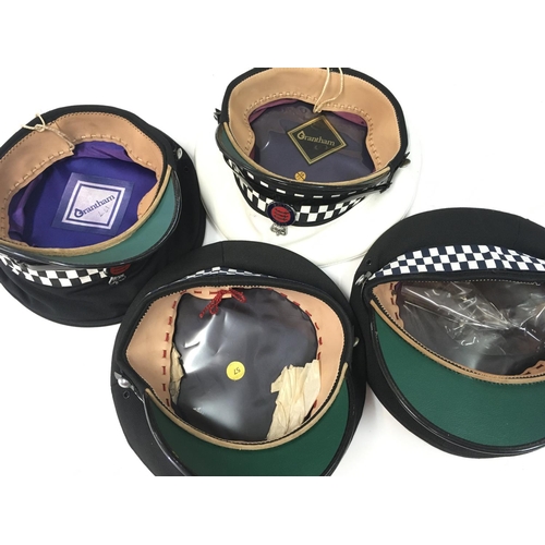 1935 - 4 x police hats 3 of which have Essex police cap pins NO RESERVE