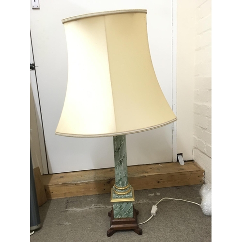 1969 - A green simulated marble porcelain table lamp NO RESERVE