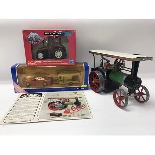 2010 - Mamod steam engine & Corgi toy boxed & Britains