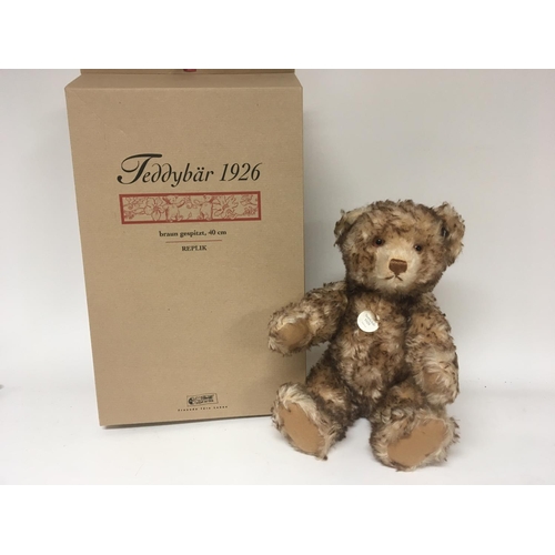 2018 - A boxed Steiff bear based on Steiff original bear of 1926 tags in tacked and with box and paperwork.