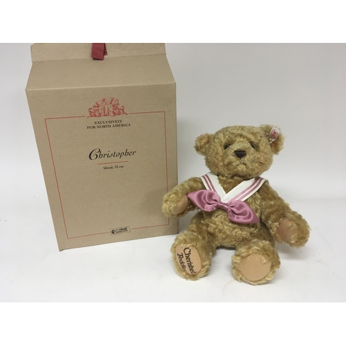 2019 - A Steiff bear Christopher from the Cherished bear blond series with box and paperwork.