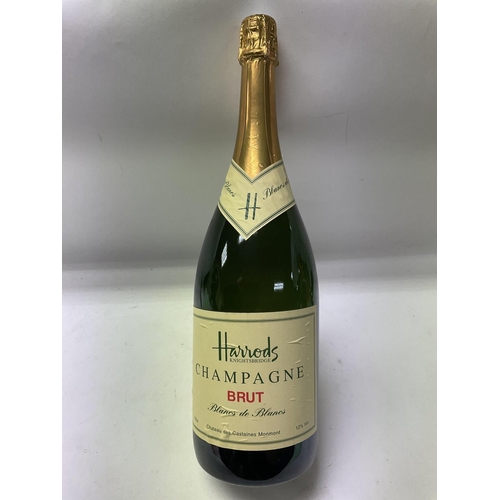 2059 - 6  vintage 150cl bottle of Harrods Brut Champagne. (Cellar stored).