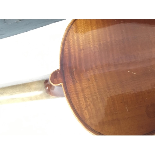 2090 - A full size Violin in a fitted case with bow stamped mark Stainor attributed to Jacobus Stainor circ... 