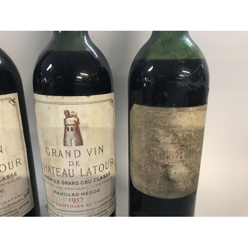 2119 - Three bottles of red wine including two bottles of Grand Vin De Chateau Latour 1957.