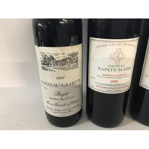 2126 - Collection of various red wines including 1988 chateau La Hitte 3 x 1990 chateau sainte-Marie and 2 ... 